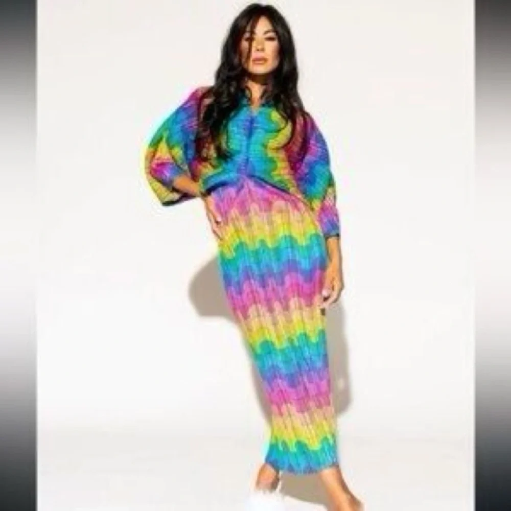 Dressed in La La Colorful Rainbow Maxi Dress - Picture 2 of 5
